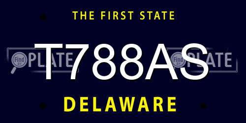 T788AS Delaware License Plate