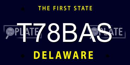 T78BAS Delaware License Plate