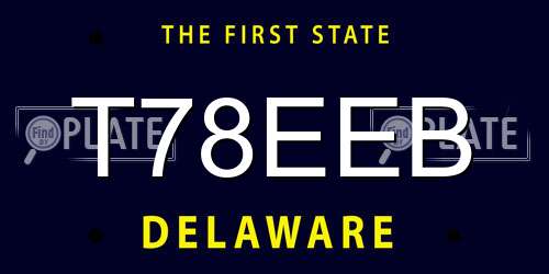 T78EEB Delaware License Plate