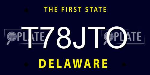 T78JTO Delaware License Plate