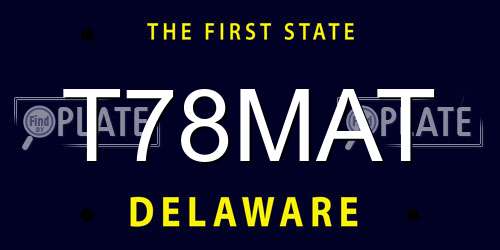 T78MAT Delaware License Plate