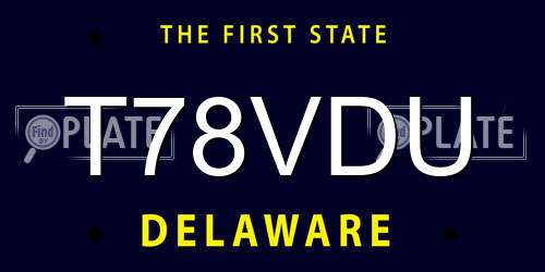 T78VDU Delaware License Plate