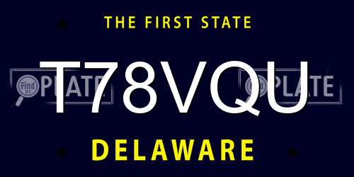 T78VQU Delaware License Plate