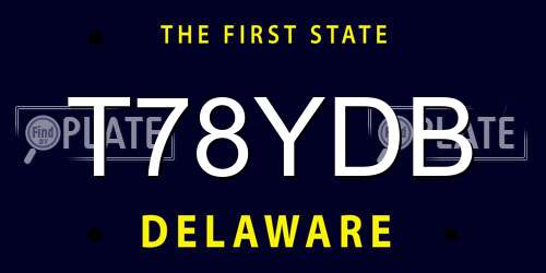 T78YDB Delaware License Plate