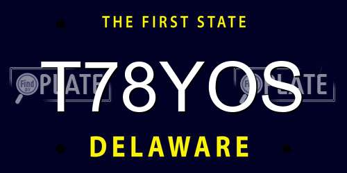 T78YOS Delaware License Plate