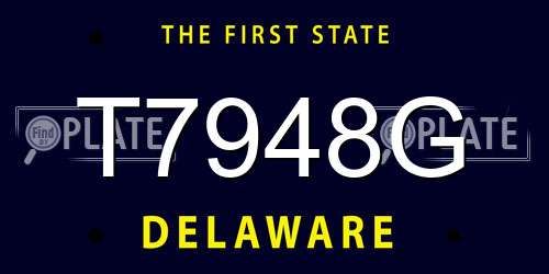 T7948G Delaware License Plate