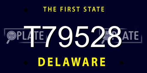 T79528 Delaware License Plate