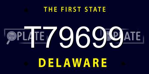 T79699 Delaware License Plate