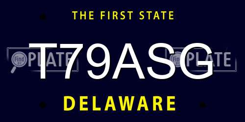 T79ASG Delaware License Plate