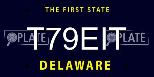 T79EIT Delaware License Plate
