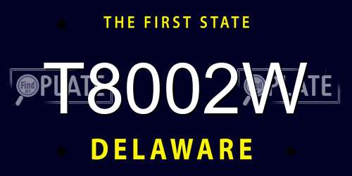 T8002W Delaware License Plate