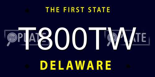 T800TW Delaware License Plate