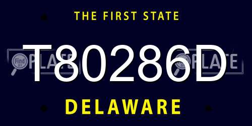 T80286D Delaware License Plate