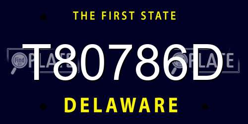 T80786D Delaware License Plate