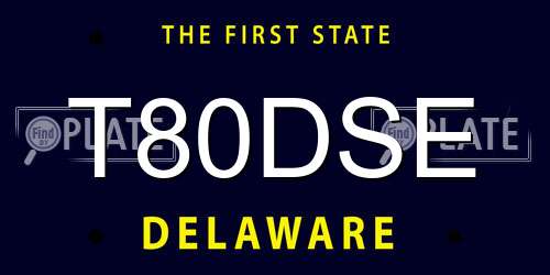 T80DSE Delaware License Plate