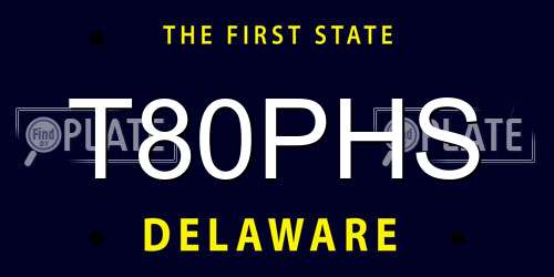 T80PHS Delaware License Plate