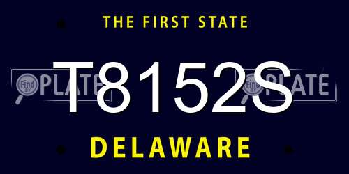 T8152S Delaware License Plate