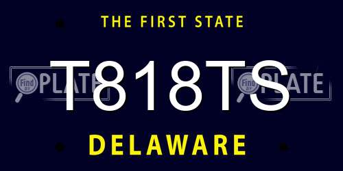 T818TS Delaware License Plate