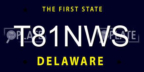 T81NWS Delaware License Plate