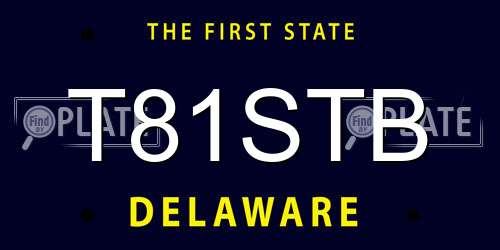 T81STB Delaware License Plate