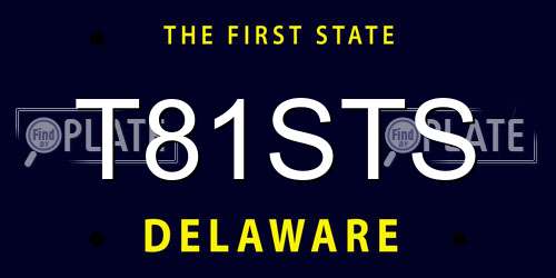 T81STS Delaware License Plate