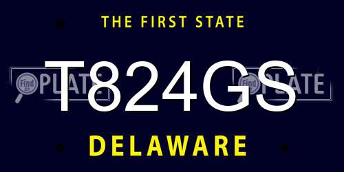 T824GS Delaware License Plate