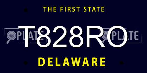 T828RO Delaware License Plate