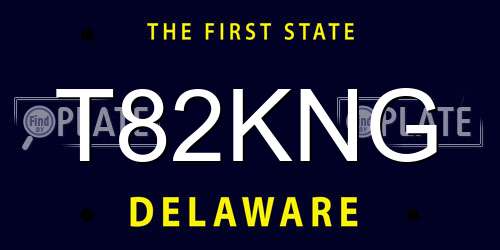 T82KNG Delaware License Plate