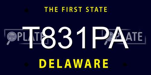T831PA Delaware License Plate