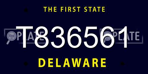 T836561 Delaware License Plate