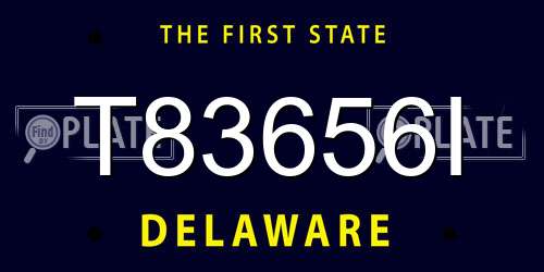 T83656I Delaware License Plate