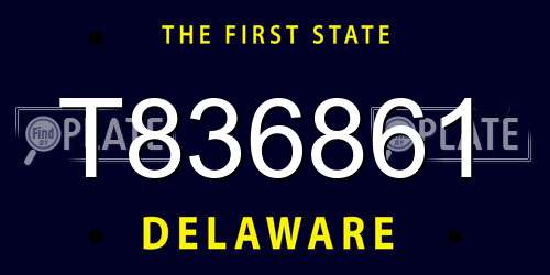 T836861 Delaware License Plate
