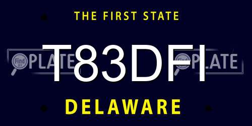 T83DFI Delaware License Plate