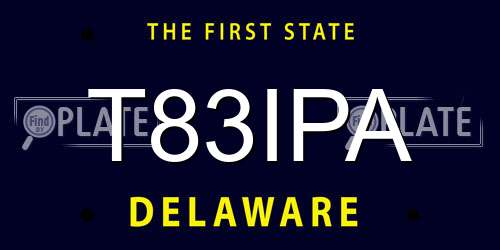 T83IPA Delaware License Plate