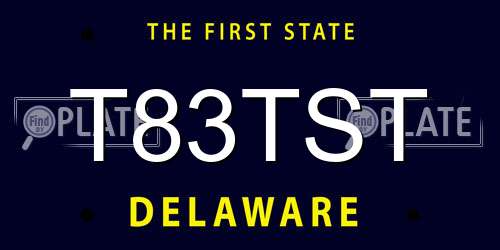 T83TST Delaware License Plate