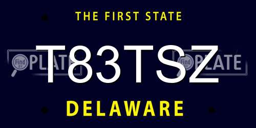 T83TSZ Delaware License Plate