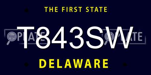 T843SW Delaware License Plate