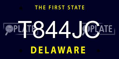 T844JC Delaware License Plate