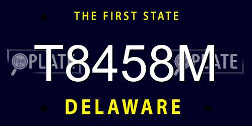 T8458M Delaware License Plate