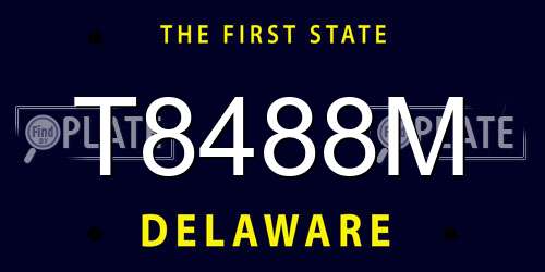 T8488M Delaware License Plate