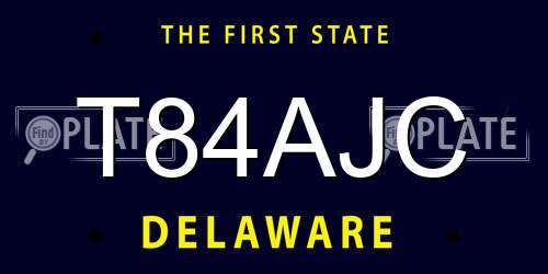 T84AJC Delaware License Plate