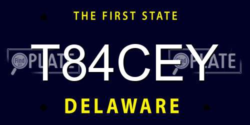 T84CEY Delaware License Plate