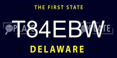T84EBW Delaware License Plate