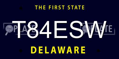 T84ESW Delaware License Plate