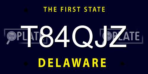 T84QJZ Delaware License Plate