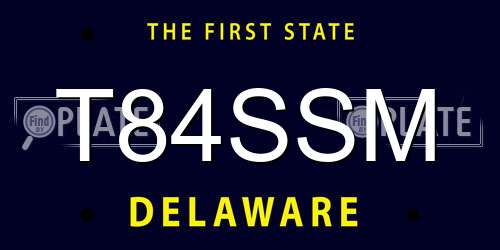 T84SSM Delaware License Plate