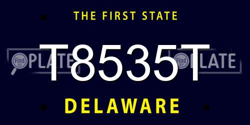 T8535T Delaware License Plate