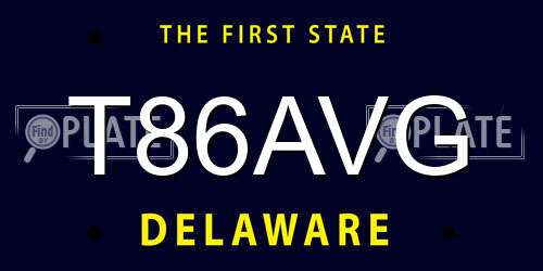 T86AVG Delaware License Plate