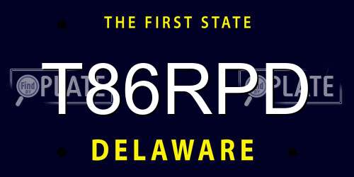 T86RPD Delaware License Plate