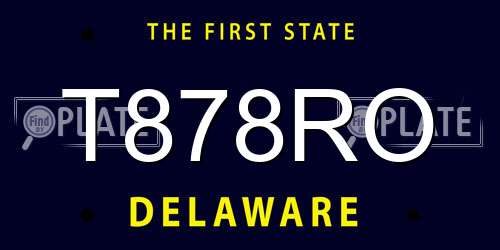 T878RO Delaware License Plate